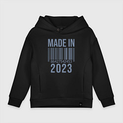 Толстовка оверсайз детская Made in 2023, цвет: черный
