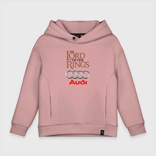 Детское худи оверсайз Audi - властелин колец / Пыльно-розовый – фото 1