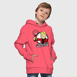 Толстовка оверсайз детская Vault boy - nuka cola, цвет: коралловый — фото 2