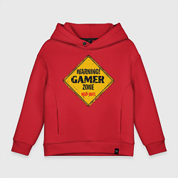 Толстовка оверсайз детская Gamer zone - keep out, цвет: красный