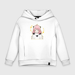 Толстовка оверсайз детская Бонд и Аня - Семья шпиона, цвет: белый