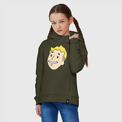 Толстовка оверсайз детская Vault boy head, цвет: хаки — фото 2
