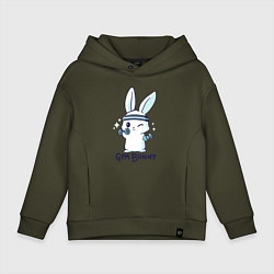 Толстовка оверсайз детская Gym bunny, цвет: хаки