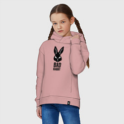 Толстовка оверсайз детская Bad rabbit, цвет: пыльно-розовый — фото 2