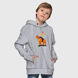 Толстовка оверсайз детская Stray - cat logo, цвет: меланж — фото 2