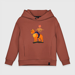 Толстовка оверсайз детская Stray - cat logo, цвет: кирпичный