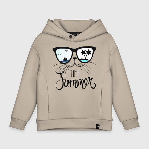 Детское худи оверсайз Summer - time / Миндальный – фото 1