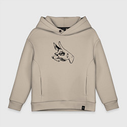 Толстовка оверсайз детская Дьявол-лис, цвет: миндальный