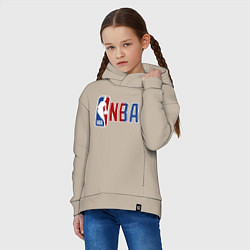 Толстовка оверсайз детская NBA - big logo, цвет: миндальный — фото 2