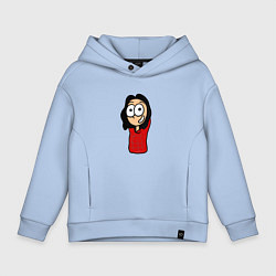Толстовка оверсайз детская Улыбка девушки, цвет: мягкое небо