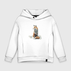 Детское худи оверсайз Лисица в сугробах