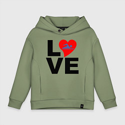 Детское худи оверсайз Люблю плавать