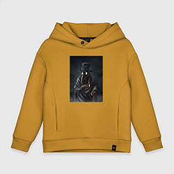 Толстовка оверсайз детская Чумной доктор в Средневековье, цвет: горчичный