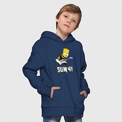 Толстовка оверсайз детская Sum41 Барт Симпсон рокер, цвет: тёмно-синий — фото 2