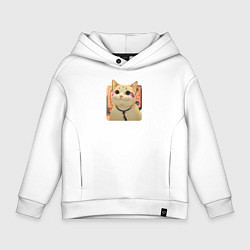 Детское худи оверсайз Cat smiling meme art