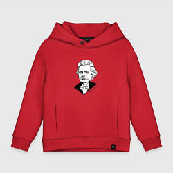 Толстовка оверсайз детская Композитор Эдвард Григ, цвет: красный