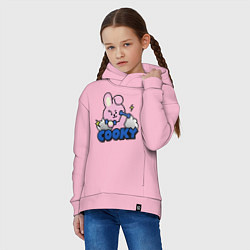 Толстовка оверсайз детская Cooky BT21 Jungkook, цвет: светло-розовый — фото 2