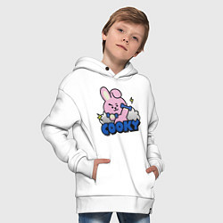 Толстовка оверсайз детская Cooky BT21 Jungkook, цвет: белый — фото 2