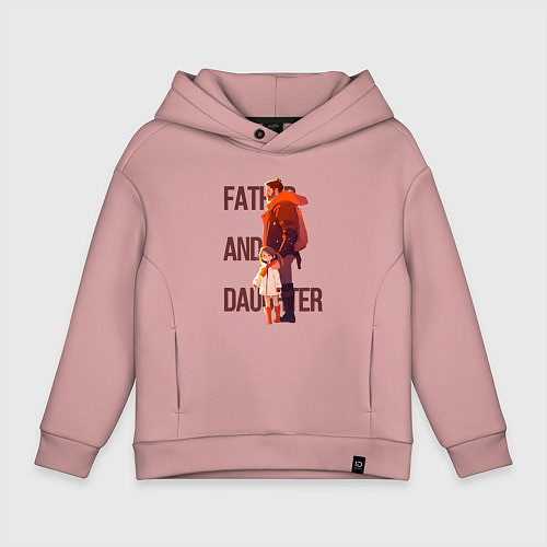 Детское худи оверсайз Отец со своей дочкой / Пыльно-розовый – фото 1