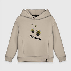 Толстовка оверсайз детская Beeesy bees, цвет: миндальный