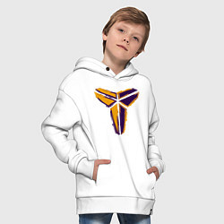 Толстовка оверсайз детская Kobe logo, цвет: белый — фото 2
