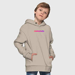 Толстовка оверсайз детская Mamamoo gradient logo, цвет: миндальный — фото 2