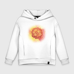 Толстовка оверсайз детская Огненная мандала силы, цвет: белый
