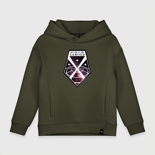 Детское худи оверсайз Vigilo confido space / Хаки – фото 1