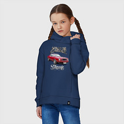 Толстовка оверсайз детская Маслкар Ford Mustang, цвет: тёмно-синий — фото 2