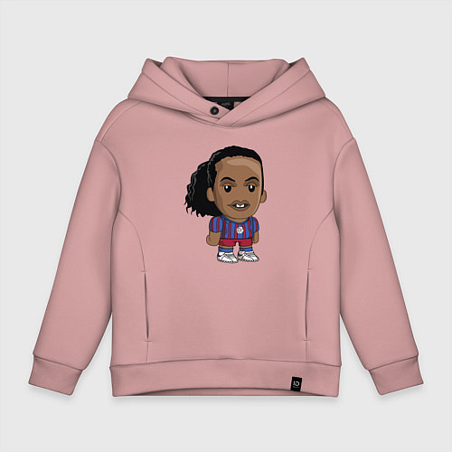 Детское худи оверсайз Ronaldinho Barcelona / Пыльно-розовый – фото 1