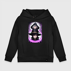 Толстовка оверсайз детская Аниме две ведьмы, цвет: черный