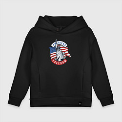 Толстовка оверсайз детская American freedom, цвет: черный