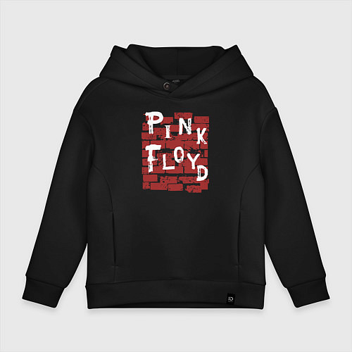 Детское худи оверсайз Рок музыка pink floyd стена / Черный – фото 1