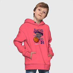 Толстовка оверсайз детская LA Lakers Kobe, цвет: коралловый — фото 2
