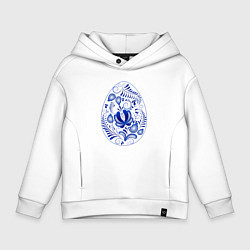 Детское худи оверсайз Пасхальное яйцо гжель