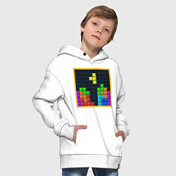Толстовка оверсайз детская Tetris, цвет: белый — фото 2
