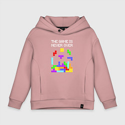 Толстовка оверсайз детская Tetris - the game is never over, цвет: пыльно-розовый