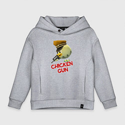 Толстовка оверсайз детская Chicken Gun logo, цвет: меланж