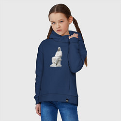 Толстовка оверсайз детская Статуя рэпера Снуп Дога, цвет: тёмно-синий — фото 2