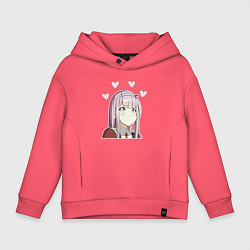 Толстовка оверсайз детская Mini Zero two, цвет: коралловый