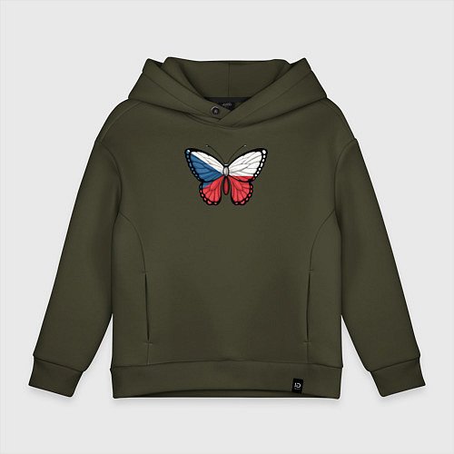 Детское худи оверсайз Чехия бабочка / Хаки – фото 1