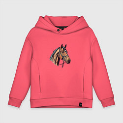 Толстовка оверсайз детская Коняка скакуняка, цвет: коралловый