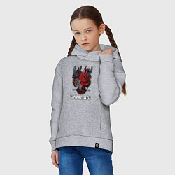 Толстовка оверсайз детская Samurai logo, цвет: меланж — фото 2