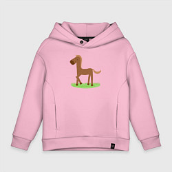 Толстовка оверсайз детская Забавная коняшка, цвет: светло-розовый