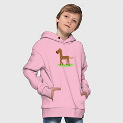 Толстовка оверсайз детская Забавная коняшка, цвет: светло-розовый — фото 2