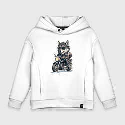 Детское худи оверсайз Волчья сила на двух колесах