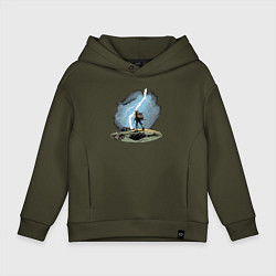 Детское худи оверсайз Дурак на холме ловит молнию