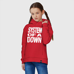 Толстовка оверсайз детская SoD - System of a Down, цвет: красный — фото 2