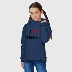 Толстовка оверсайз детская I Love Tennis, цвет: тёмно-синий — фото 2