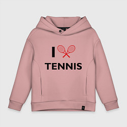 Толстовка оверсайз детская I Love Tennis, цвет: пыльно-розовый